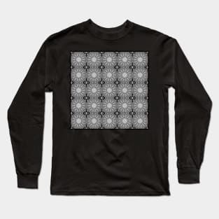 Charcoal Cat Faces Kaleidoscope pattern 8 Long Sleeve T-Shirt